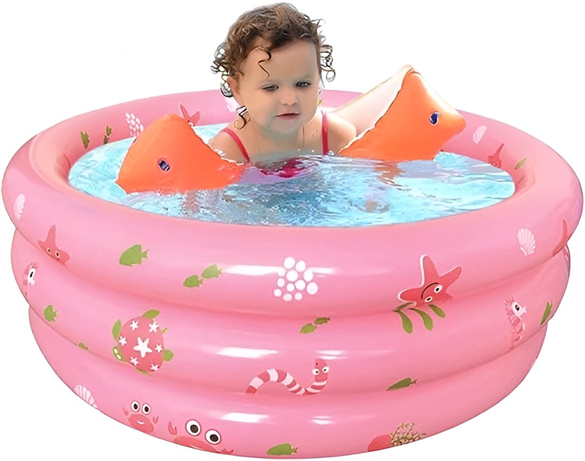 Opblaasbaar kinderbad voor kinderen, 90 x 30 cm, babyzwembad met opblaasbare veiligheidsbubbelbodem, opblaasbaar kinderbad voor peuters, tuin, achtertuin, zomerspeelwatergereedschap voor thuis en op