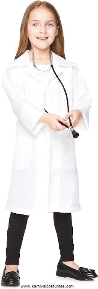 Karnival Costumes Doktersjas voor Kinderen Carnavalskleding Kostuum Kind Halloween - Wit - Polyester - 7-8 Jaar - 1-Delig Jas