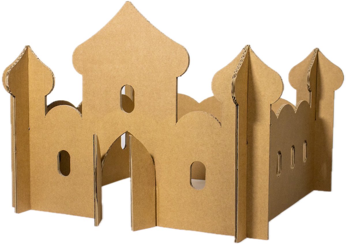 Kartonnen mini arabisch speelhuis - 55 x 55 x 30 cm - Kartent