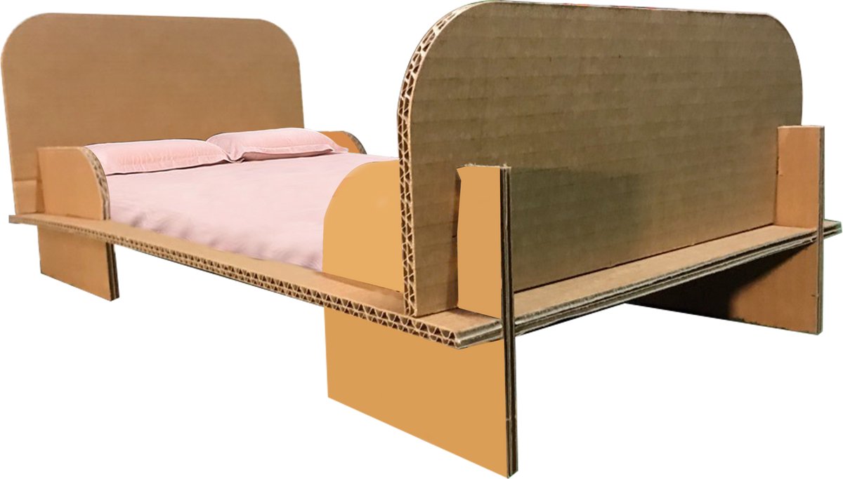 Kartonnen poppenbed - 60 x 31 x 21 cm - Kartent