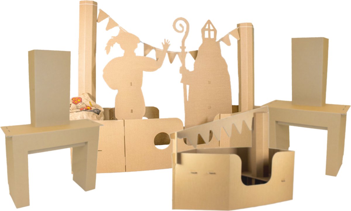 Kartonnen sinterklaas feestdagenpakket - Klein - Een compleet feestdagenpakket - Kartent