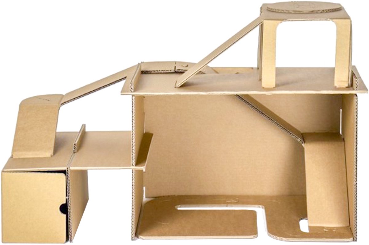 Kartonnen speelgoed garage - Voor kleine autootjes - Kartent