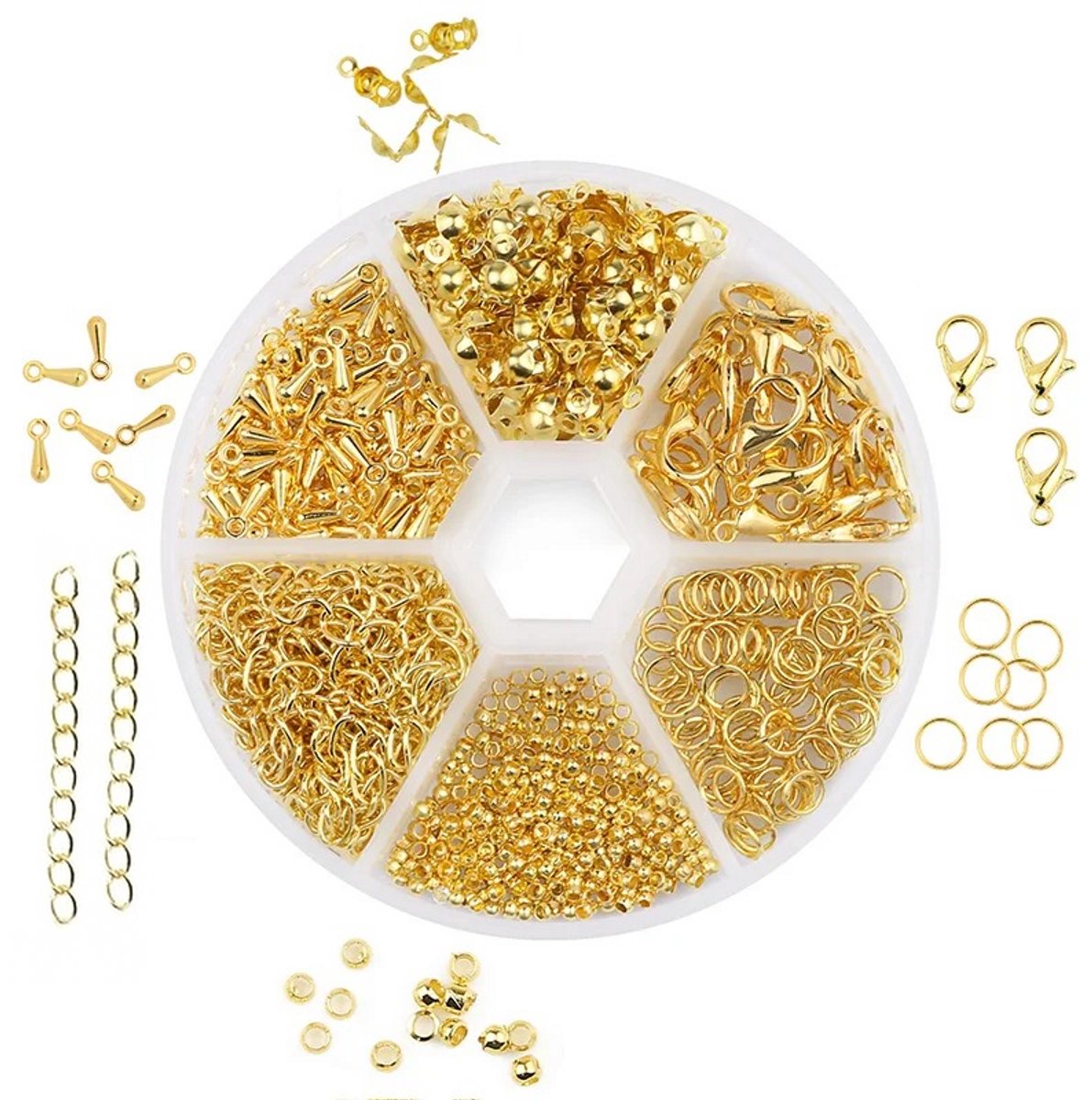 Sieraden Maken Set 840 stuks - Goudkleurig - Armbanden, Kettingen & Oorbellen Maken - DIY Accessoires - Kasey