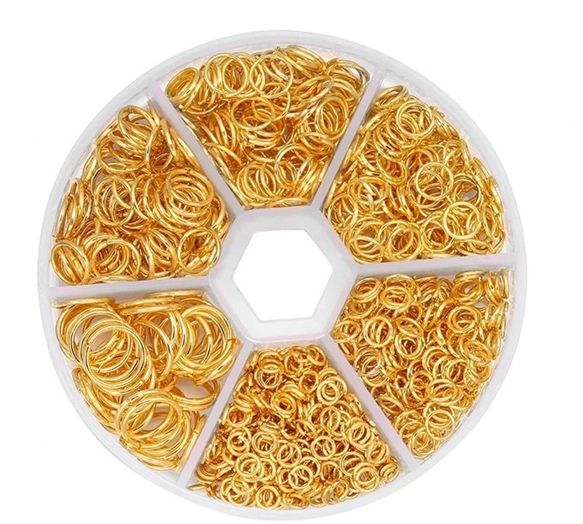 Sluitingen Sieraden Set - 1200 Stuks - Ringetjes - Goud - 6 Maten - Kasey
