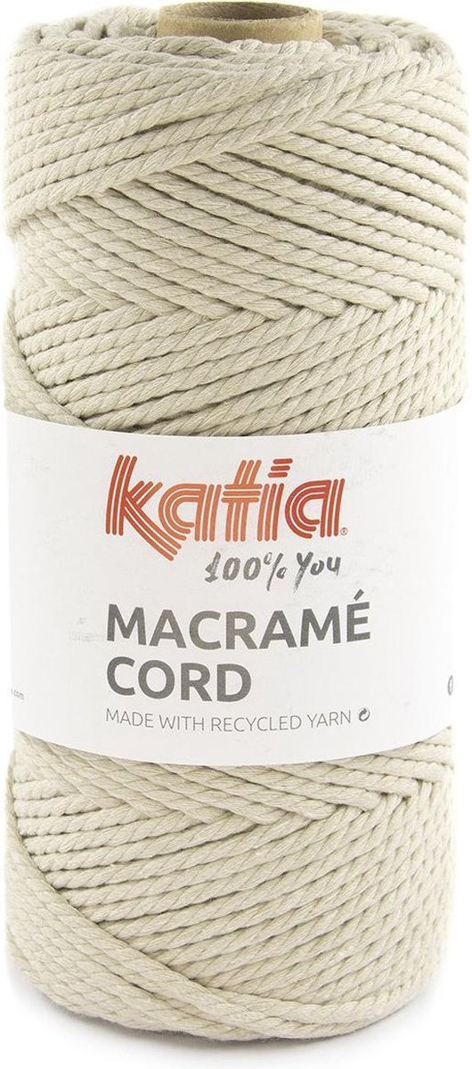 100 meter Katia Macrame Naturel Beige  - macrame koord - gerecycleerd getwijnd touw - voor macramé plantenhanger