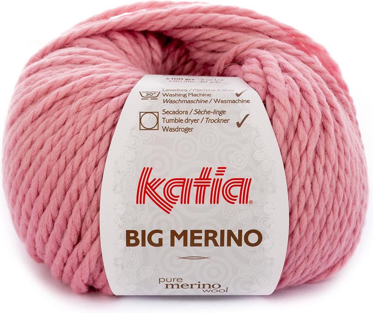 Big Merino Garen Katia Roze - merino - haakgaren - breien - haken - breigaren - haken voor interieur - haken voor baby - super zacht - zacht wol - baby wol - garen - breiwol