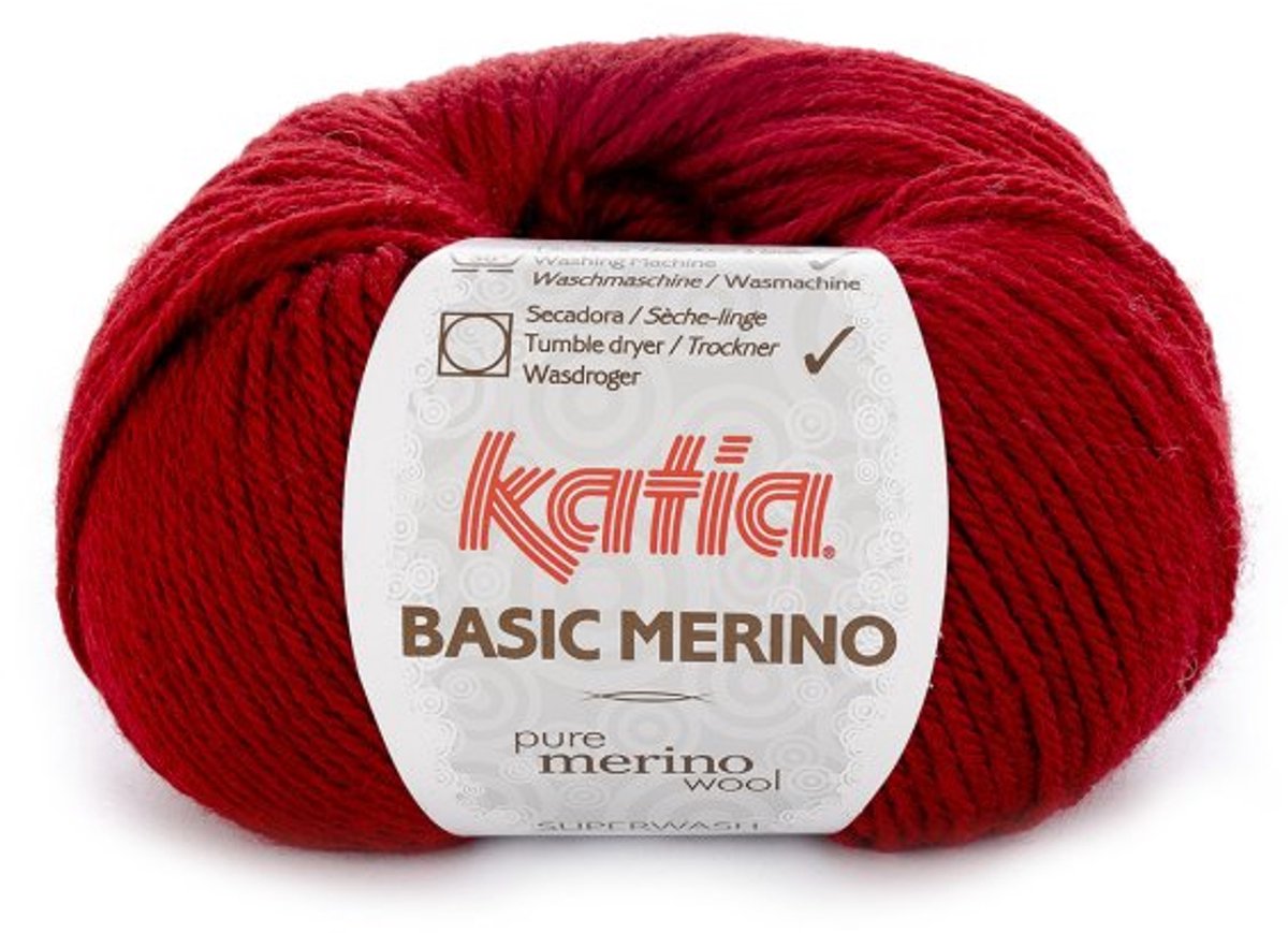Katia Basic Merino - 22 wijnrood - Wol/Acryl Garen
