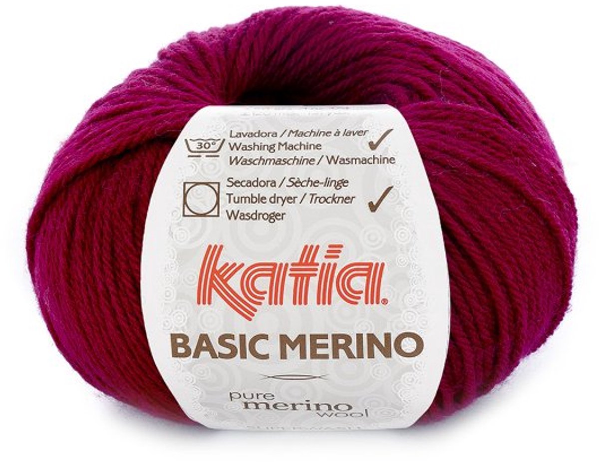 Katia Basic Merino - 24 donker fuchsia - Wol/Acryl Garen
