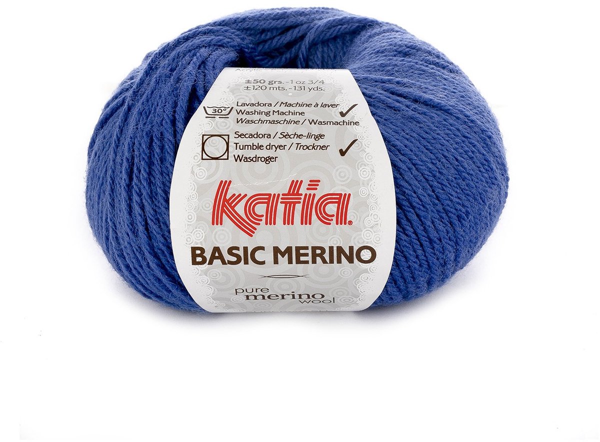 Katia Basic Merino - 45 blauw - Wol/Acryl Garen