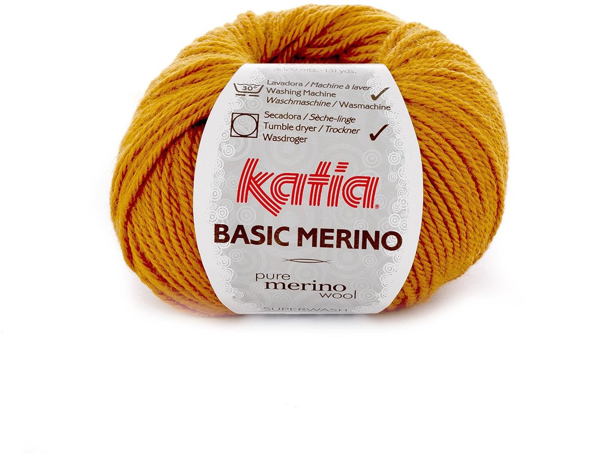Katia Basic Merino - 71 okergeel - Wol/Acryl Garen