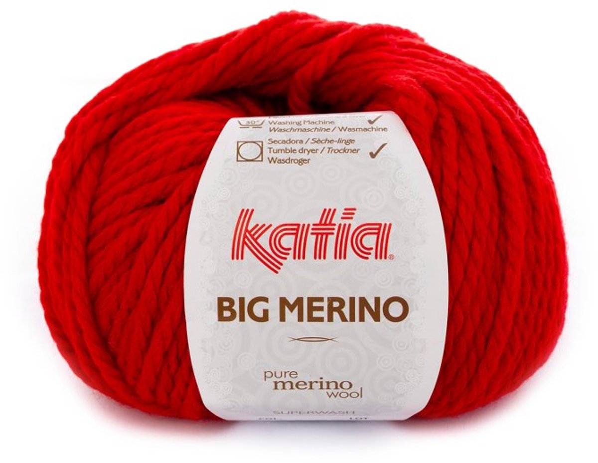 Katia Big Merino - 04 rood - Wol/Acryl Garen