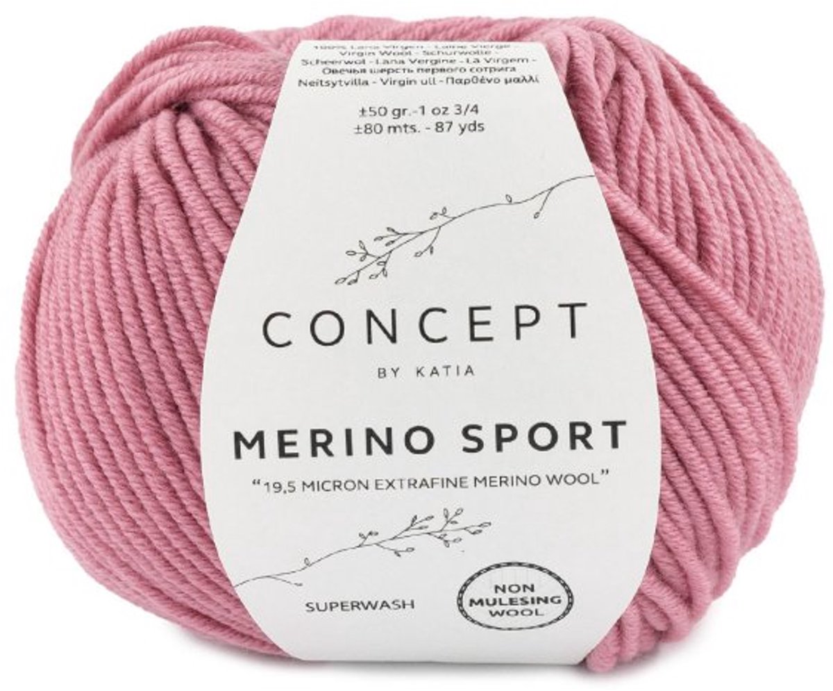 Katia Concept Merino Sport - 28 donkerroze - Wol Garen