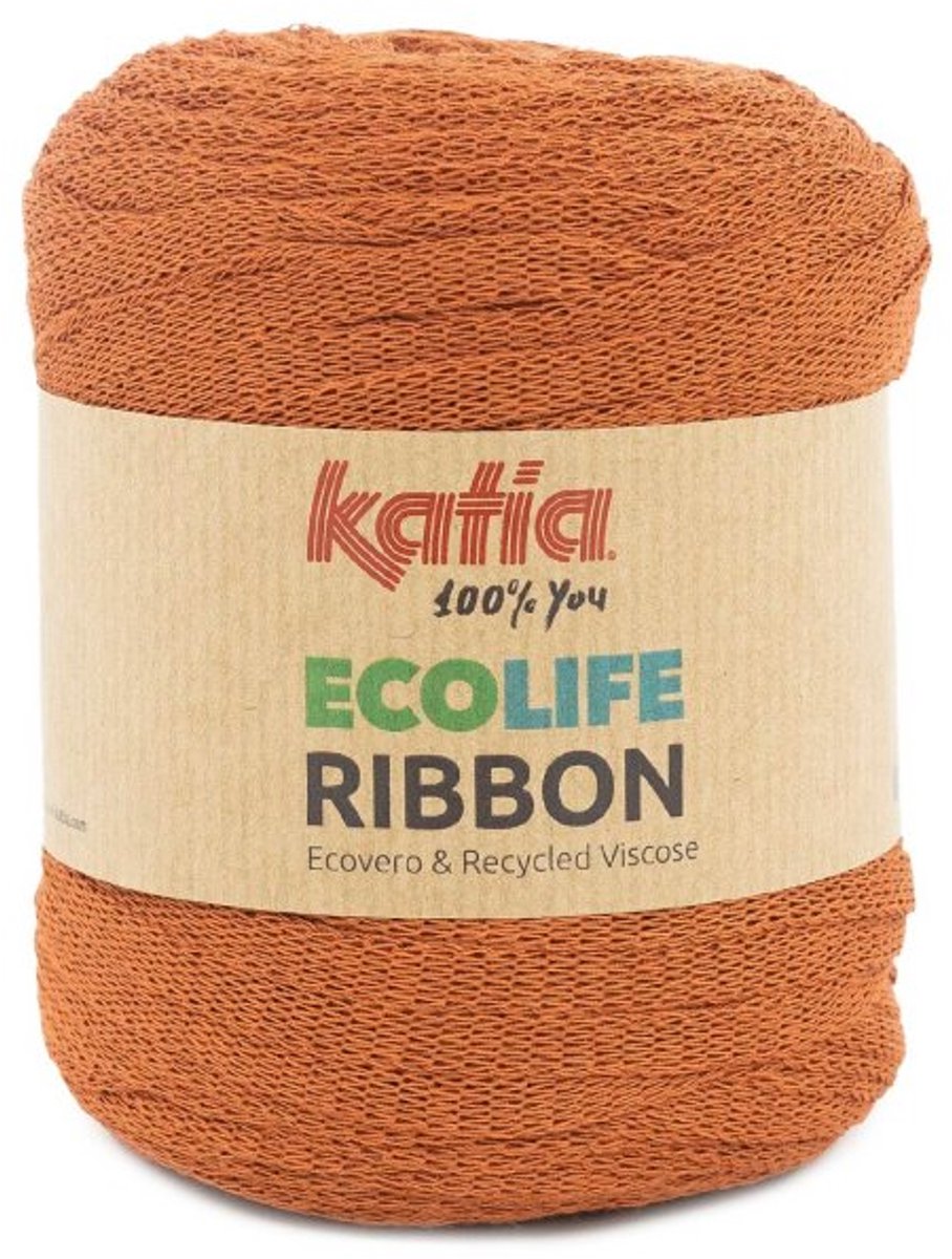 Katia Ecolife Ribbon - 105 roestoranje - Gerecycled Lintgaren