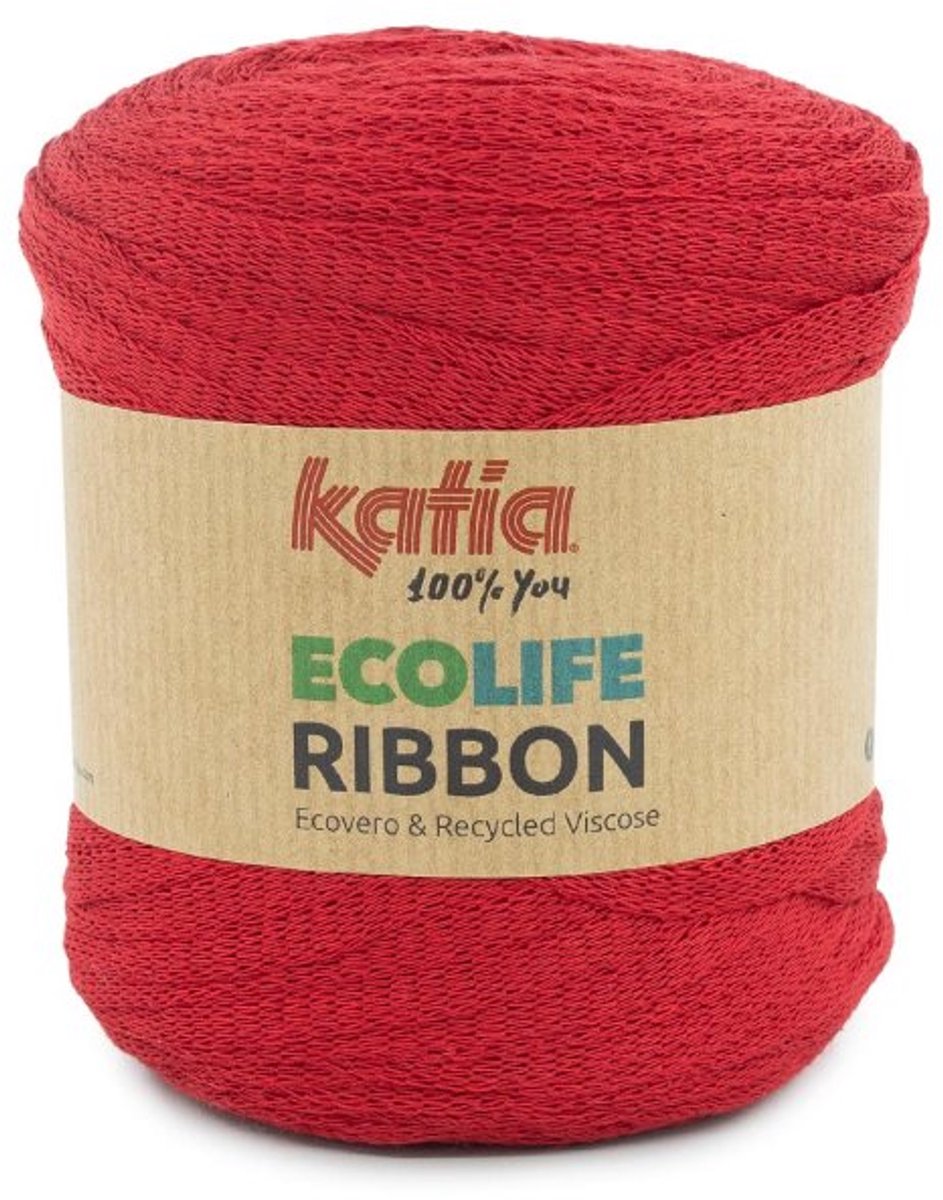 Katia Ecolife Ribbon - 110 rood - Gerecycled Lintgaren