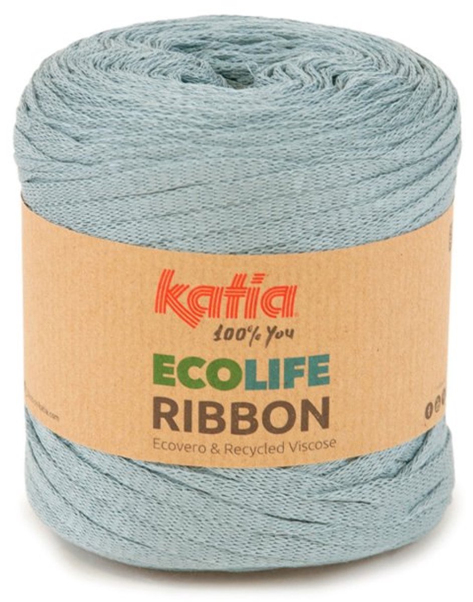 Katia Ecolife Ribbon - 117 grijsblauw - Gerecycled Lintgaren