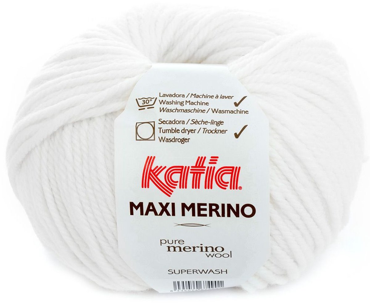 Katia Maxi Merino - 01 wit - Wol Garen