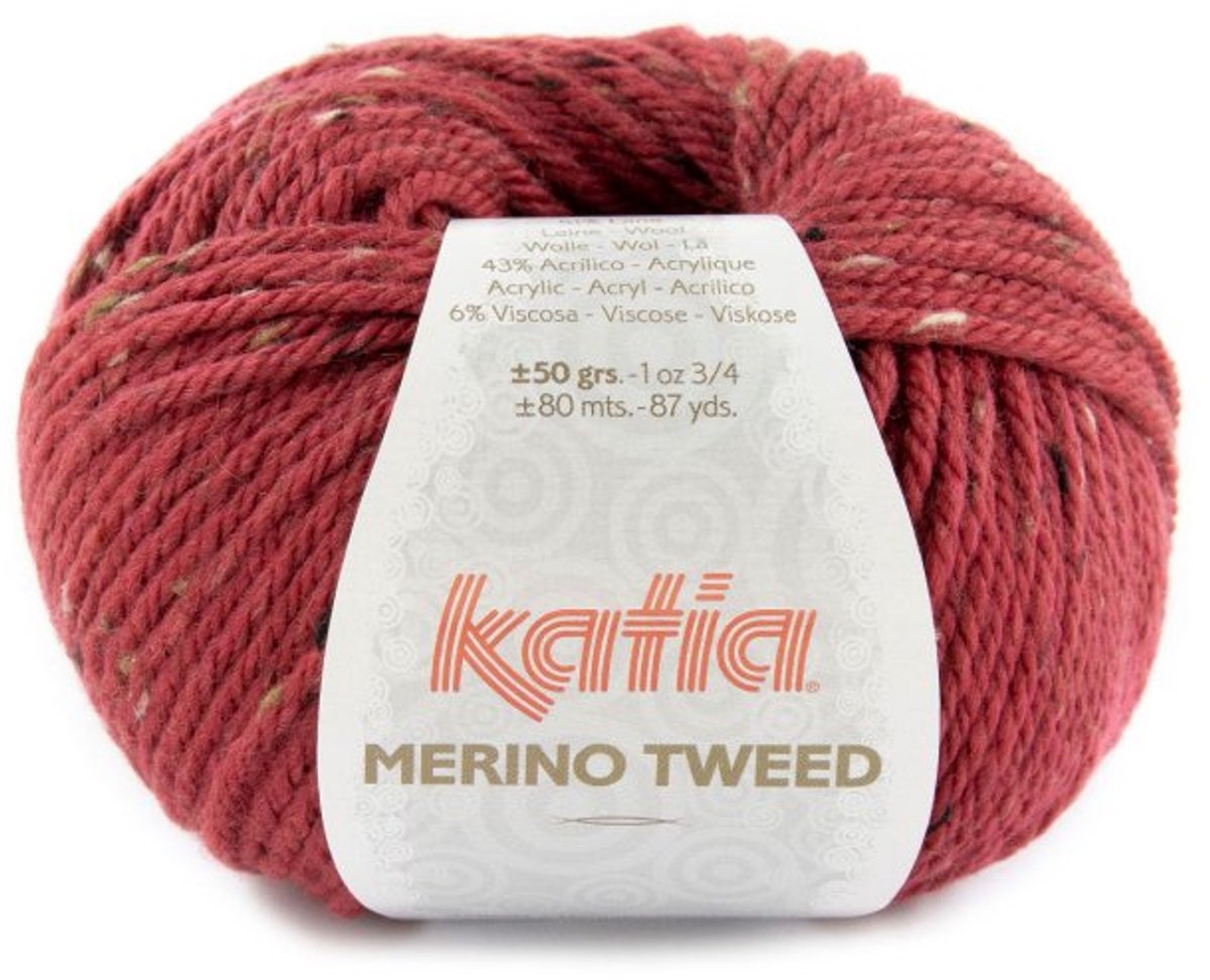 Katia Merino Tweed - 315 framboosrood - Merinogaren