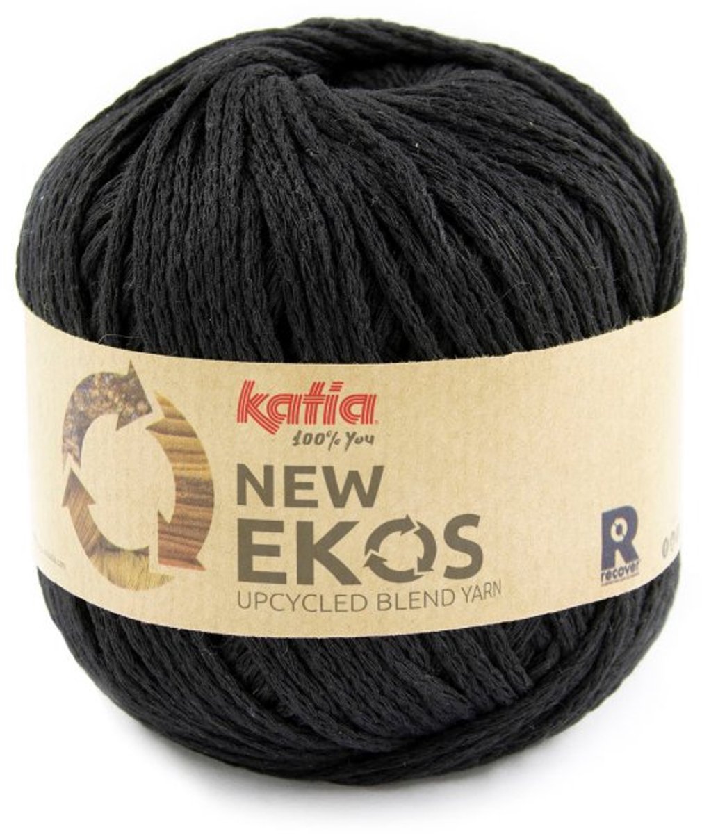 Katia New Ekos - 103 zwart - Gerecycled Polyester/Katoen Garen