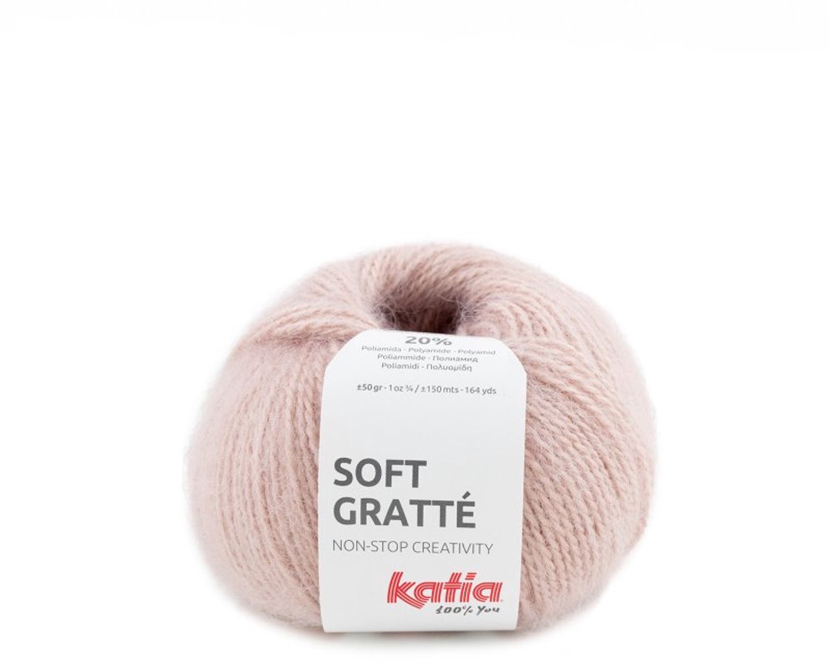 Katia Soft Gratté - 68 lichtroze - Mohair-Look Acryl Garen