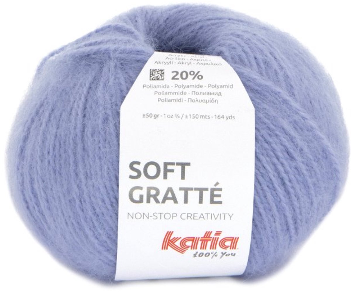 Katia Soft Gratté - 89 violetblauw - Mohair-Look Acryl Garen