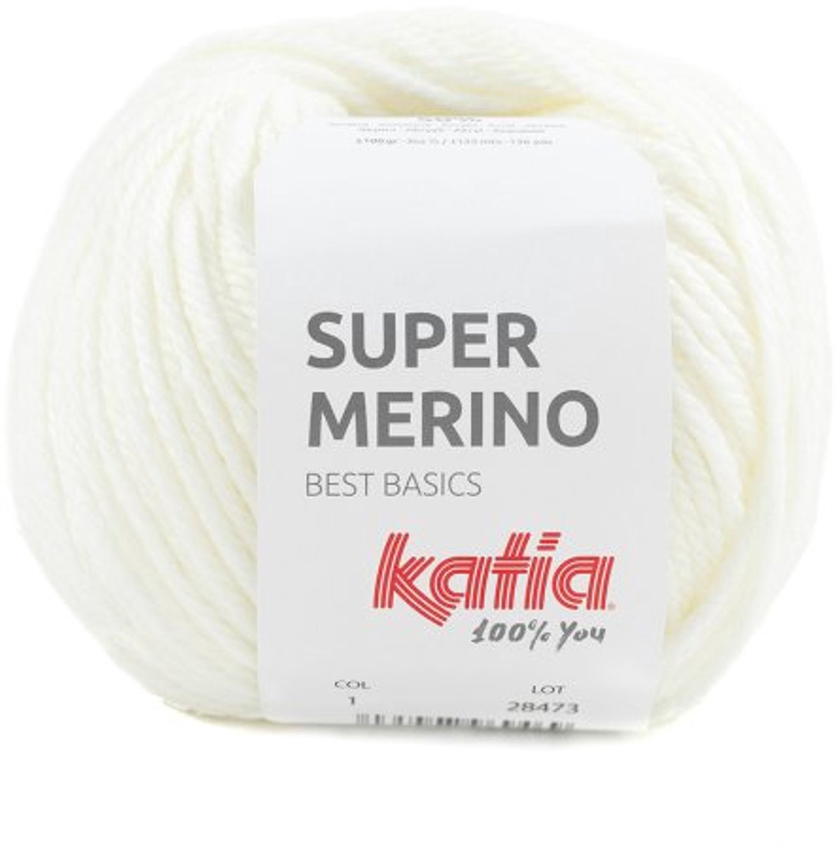Katia Super Merino - 01 wit - Wol/Acryl Garen