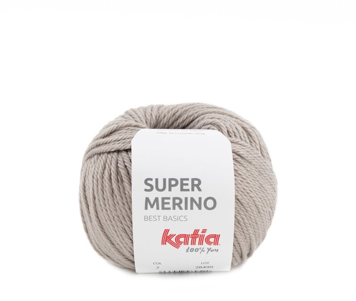 Katia Super Merino - 07 steengrijs - Wol/Acryl Garen