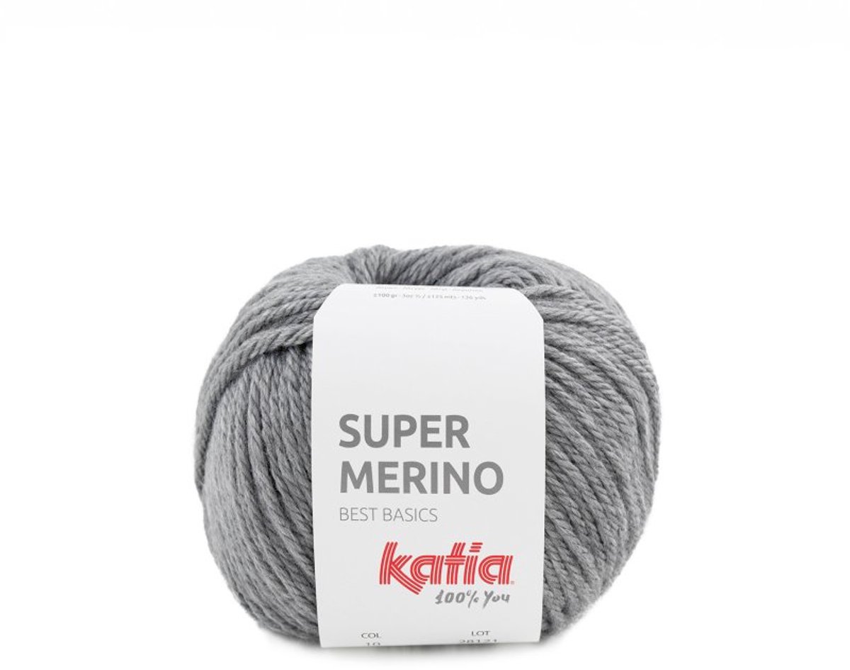 Katia Super Merino - 10 grijs - Wol/Acryl Garen