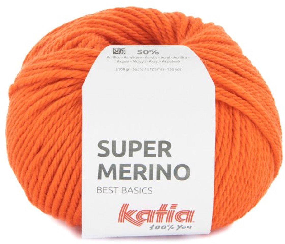Katia Super Merino - 46 oranje - Wol/Acryl Garen