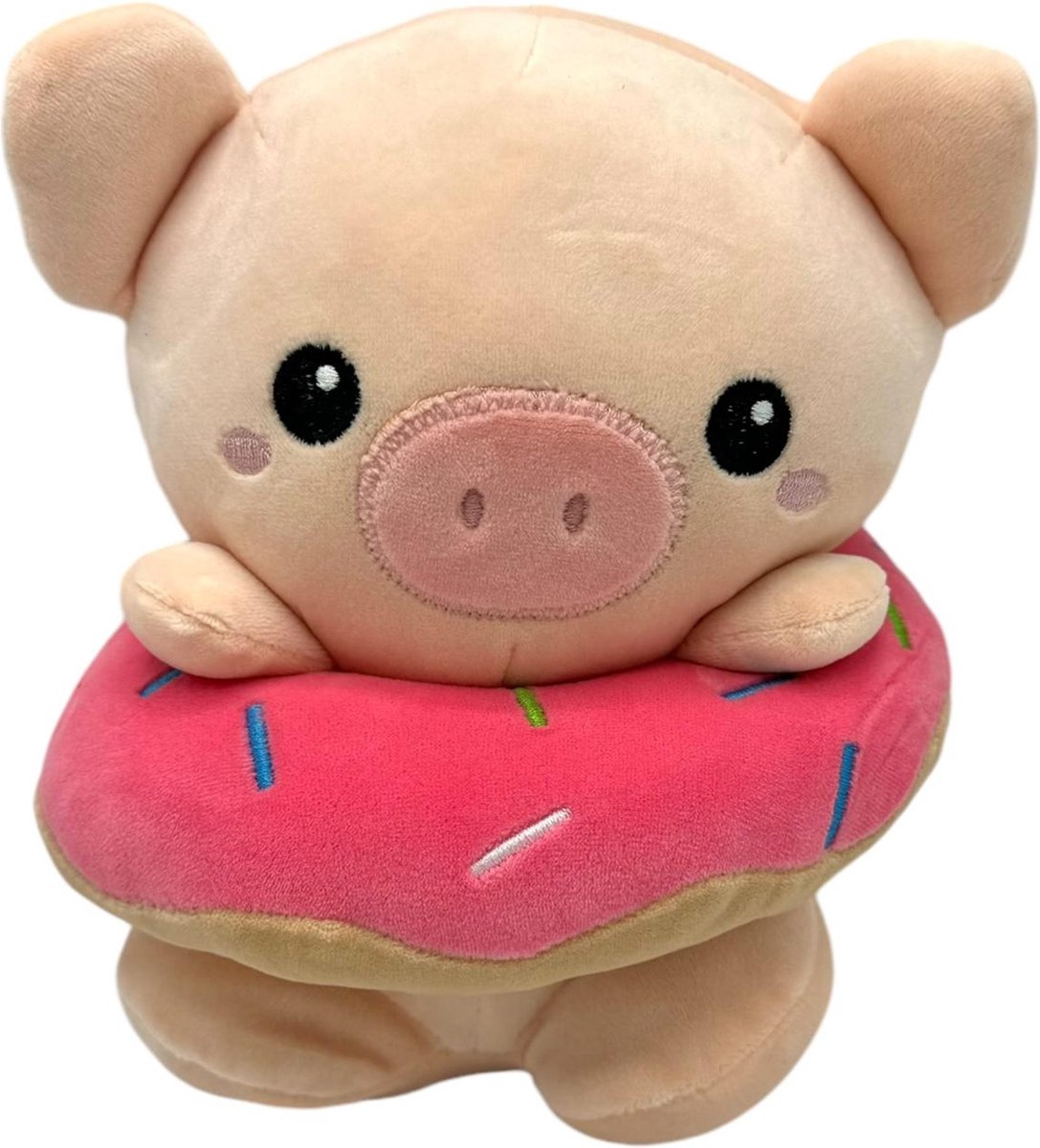 Kawaii Kuties - Donut Varkentje knuffel - 23 cm - Pluche