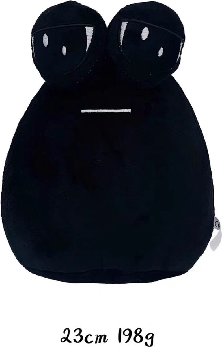 Alien Pou Knuffel - 23 cm - Kawaii Knuffel - Zielig Knuffel - Zwart - Alien Knuffel