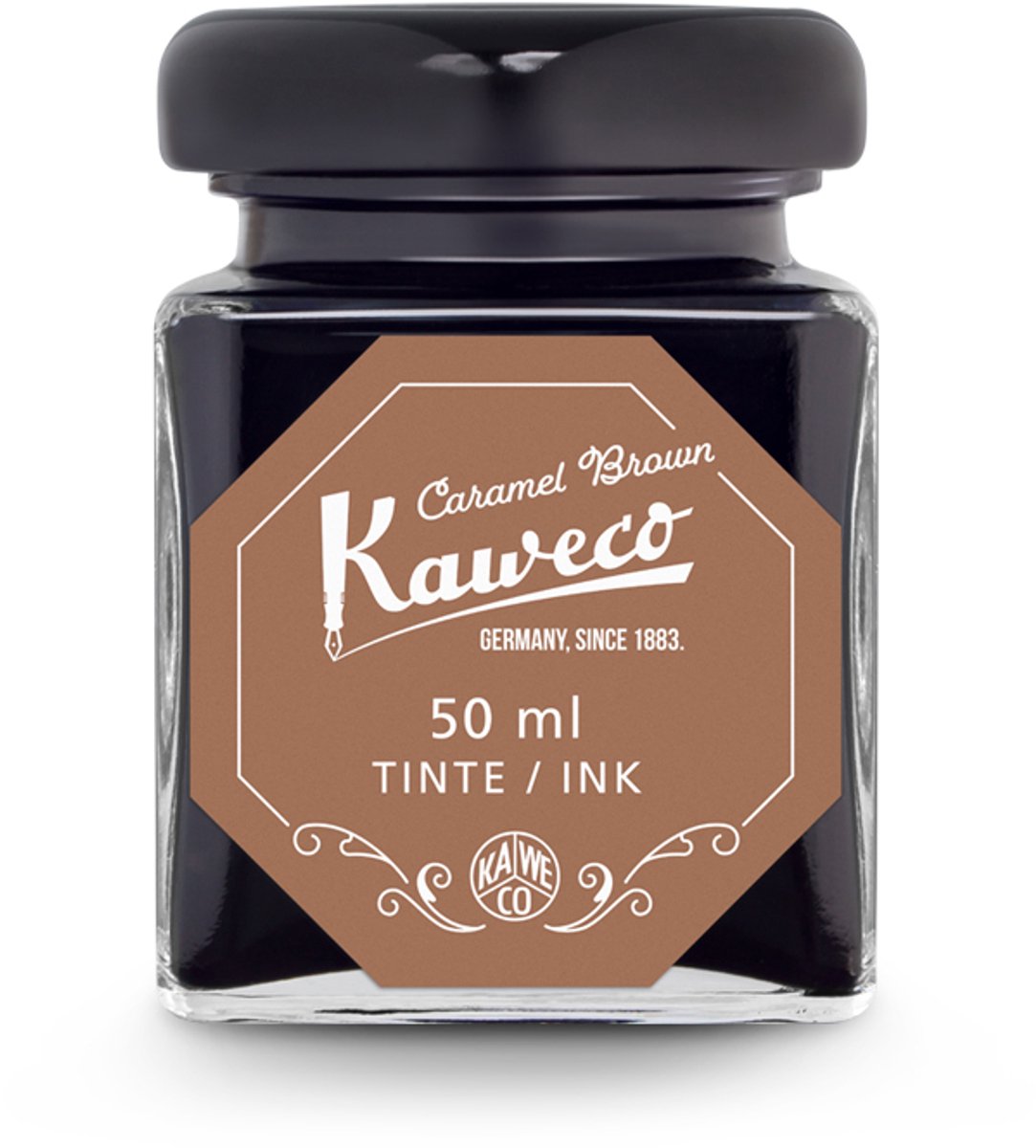 Kaweco - Ink bottle - Caramel Brown - potje vulpeninkt - Bruine originele Kaweco-inkt in 50 ml glas