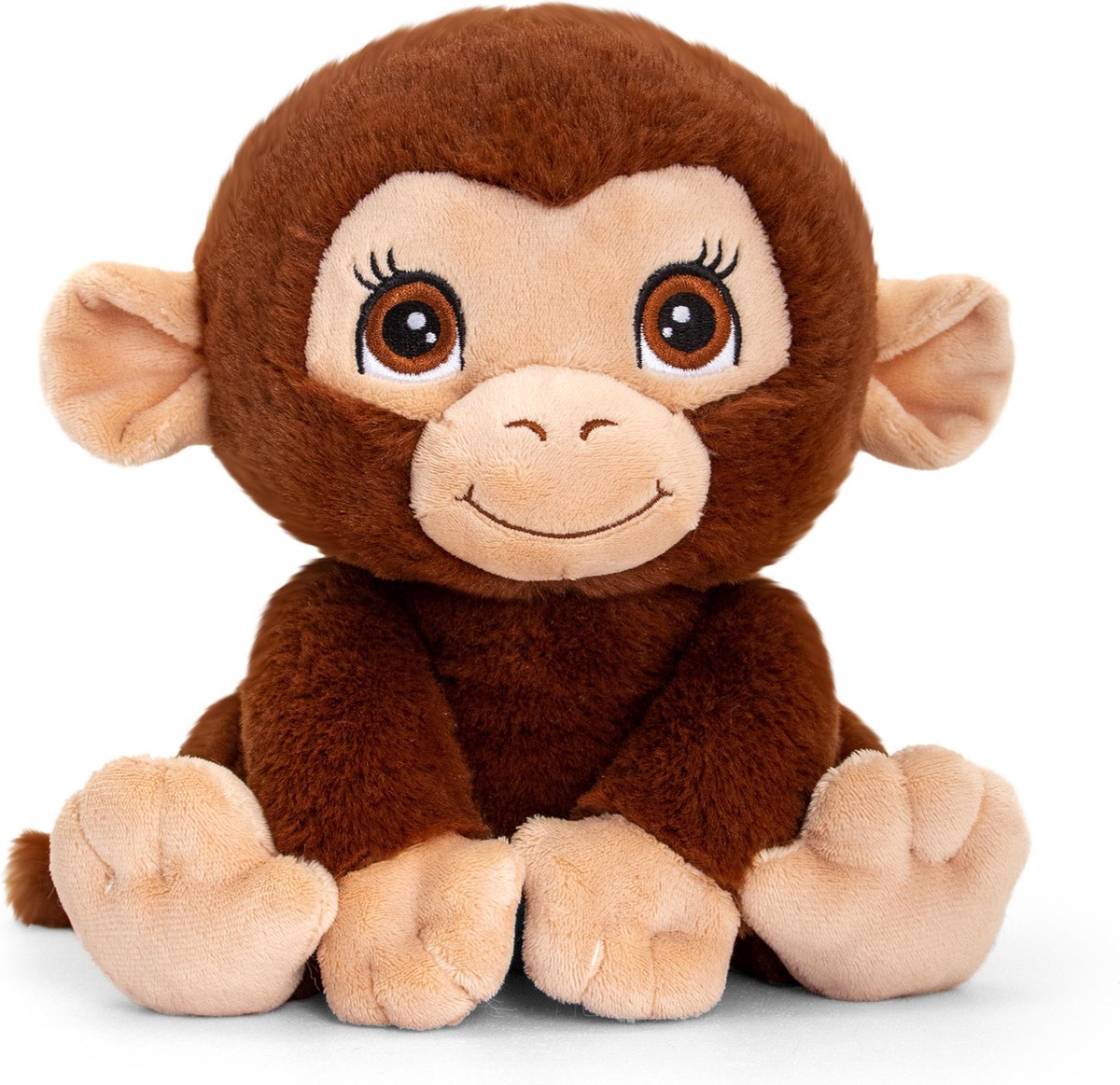 Pluche knuffel dieren chimpansee aap 25 cm - Knuffelbeesten apen speelgoed