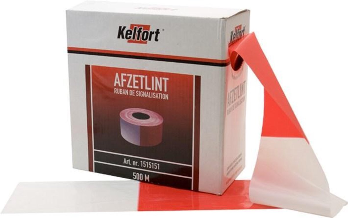 afzetlint rood/wit 80mm breed en 500m op rol