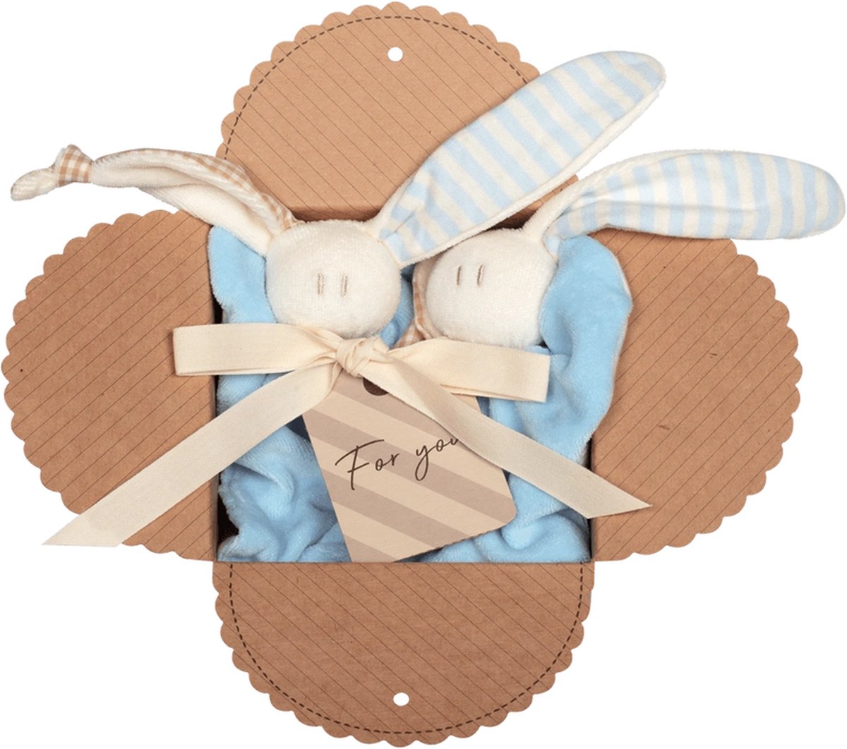 Little Toddel knuffels – Kraamcadeau - Zachte Baby Knuffel – Hemelsblauw - Knuffeldoekje – Set met 2 dezelfde knuffeltjes - 04.03.1