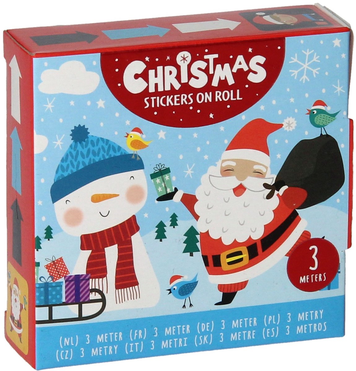 Kerststickers op Rol, 3 meter