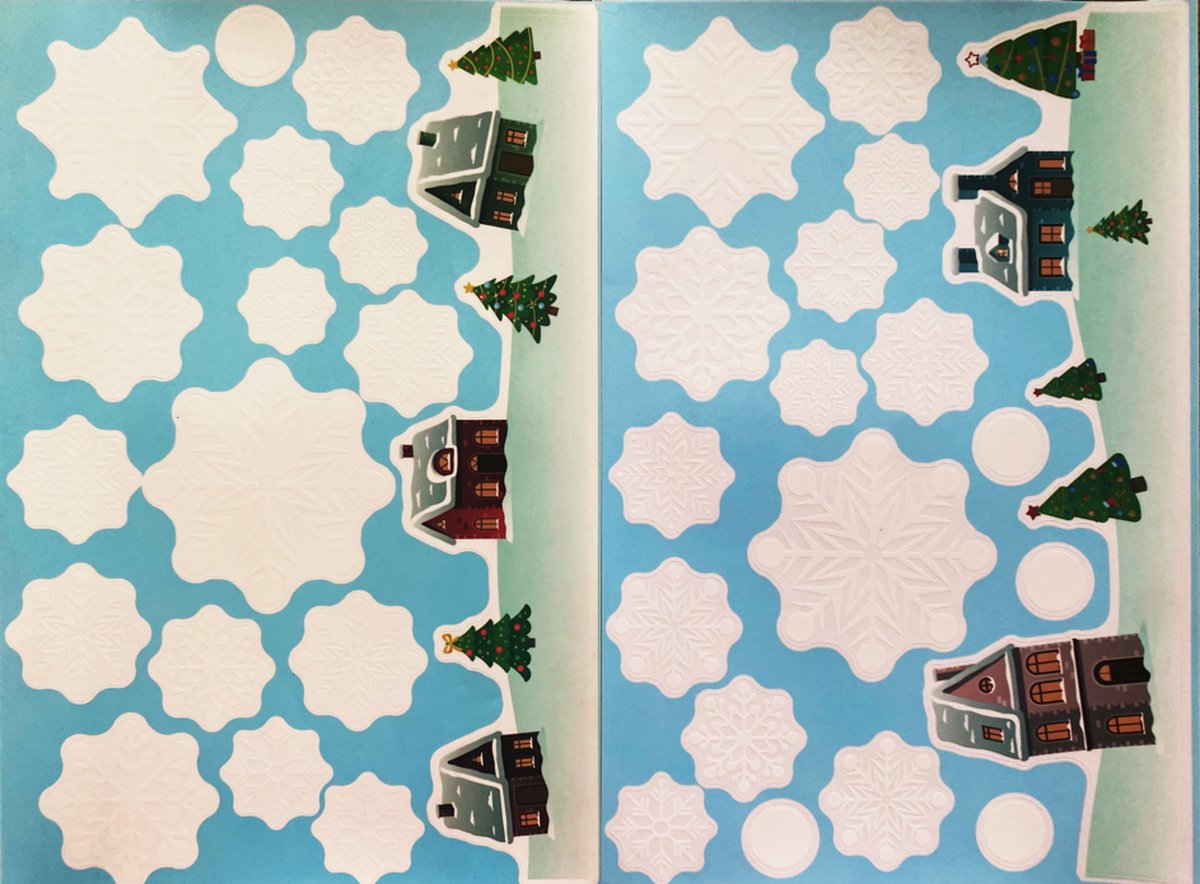 Raamstickers - Kerst - Kerst versiering - Raamversiering - Kerststicker - A4 formaat - Kersthuisjes (2A)