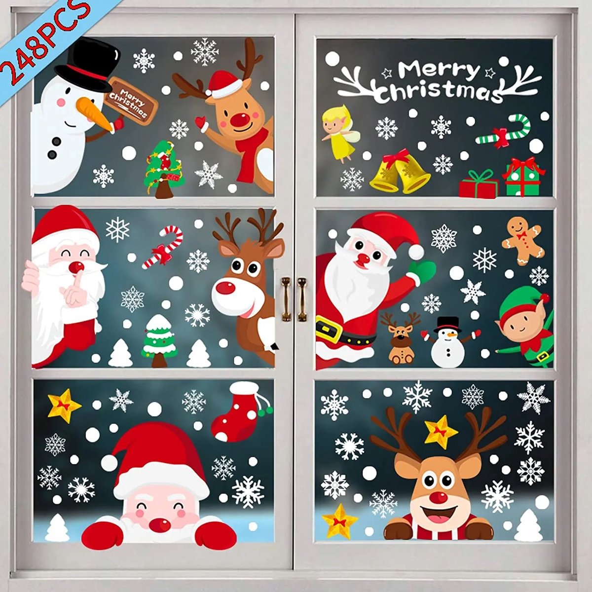 Raamstickers - Kerst - Kerst versiering - Raamversiering - Kerststicker - A4 formaat – Hele Set