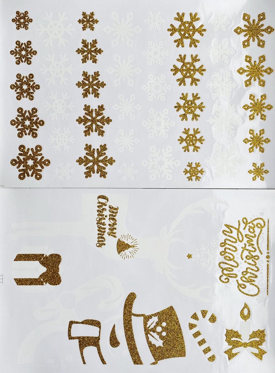 Raamstickers - Kerst - Kerst versiering - Raamversiering - Kerststicker - A4 formaat – Rendier & Sterren