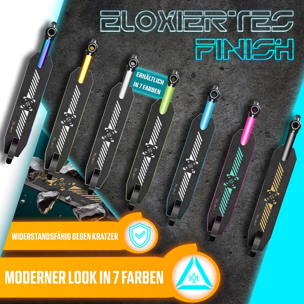 KESSER® Stuntstep X-Limit-Pro 360° voor Volwassenen en Kinderen - Zwart / Goud