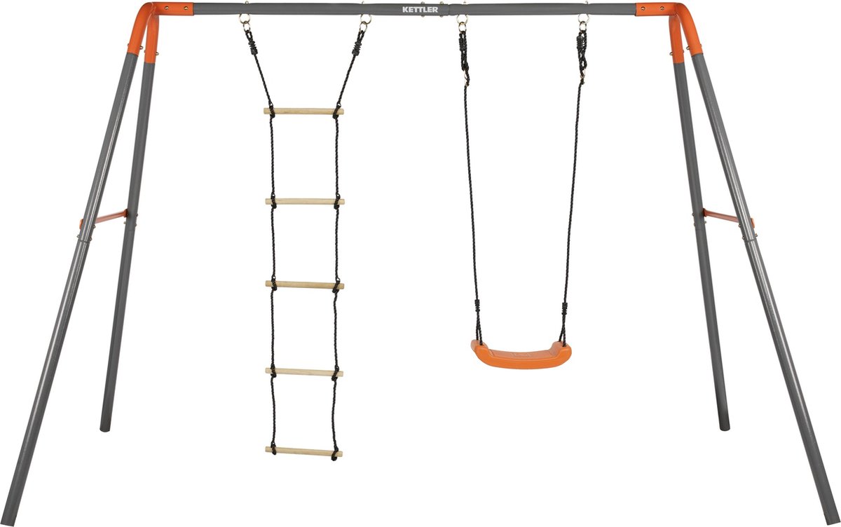 Kettler COMBI - Schommel - incl. zitje - incl. touwladder - grijs/oranje