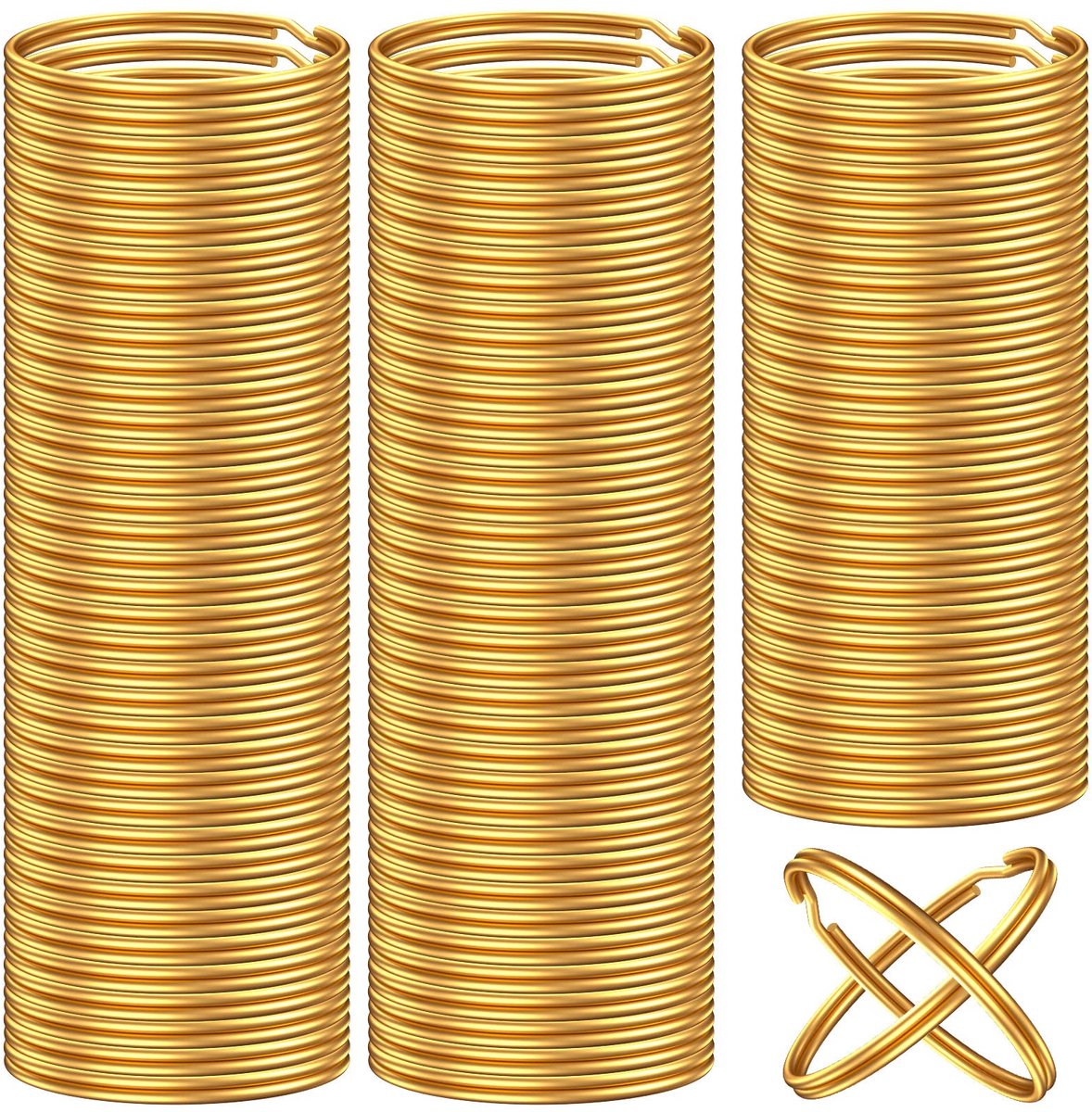 100 Stuks Sleutelringen met 50 Open Springringetjes, Opener Vingerring & Sieraden Tang - DIY Sleutelhangers Ringen Maken Set - Keychain Sleutel Splitringen voor Hobby & Sleutellabels - Keyrings Sleutel Houder Knutselen - 25mm - Goud