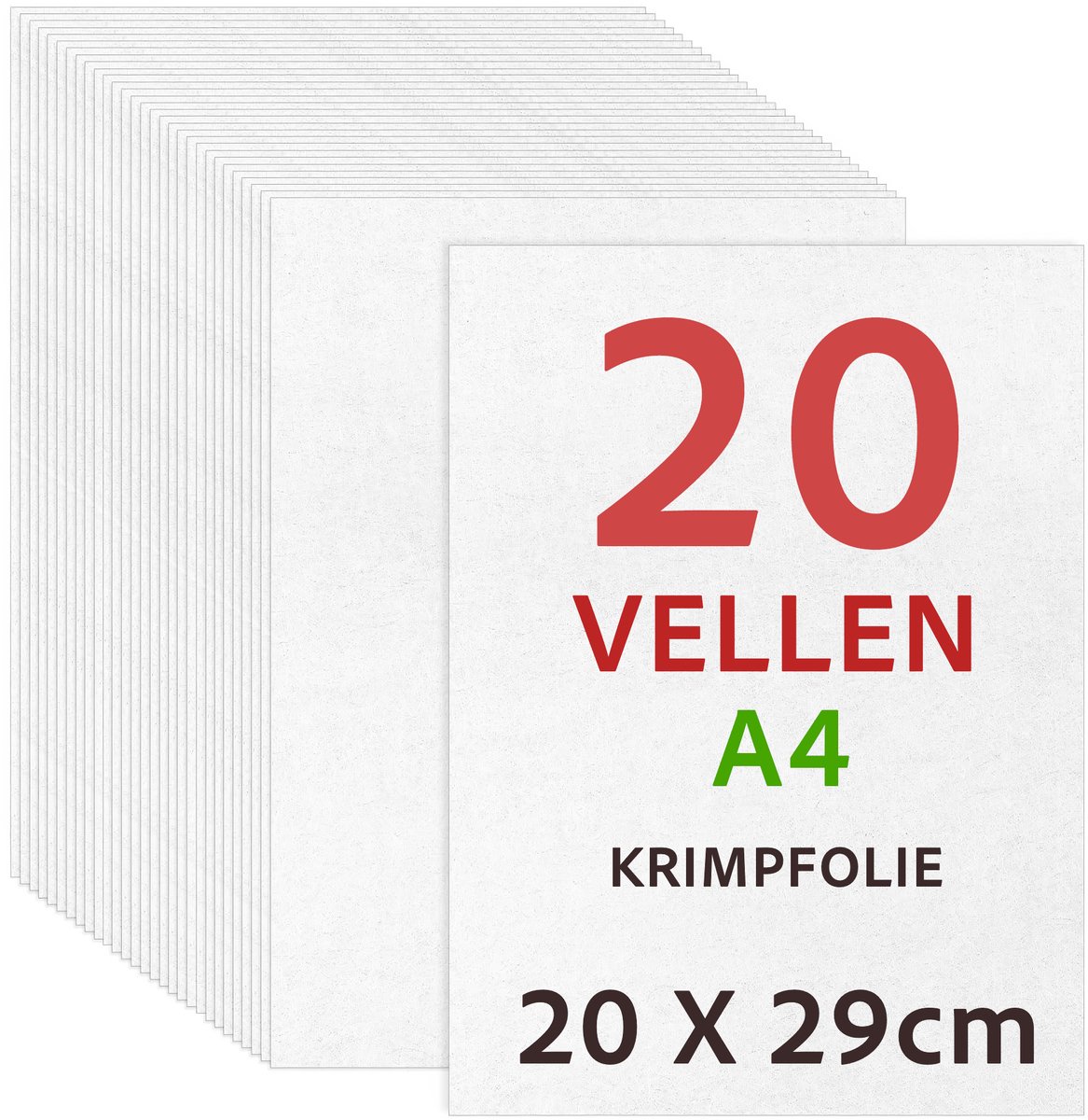 20 Stuks Krimpfolie A4 Vellen Knutselpakket - 29 X 20cm - Krimp Folie Vel - Krimpie Dinkie Dimpie Knutselen Vellen Set - DIY Pakket Jongens, Meisjes - Sieraden Oorbellen, Sleutelhangers Armbandjes Maken