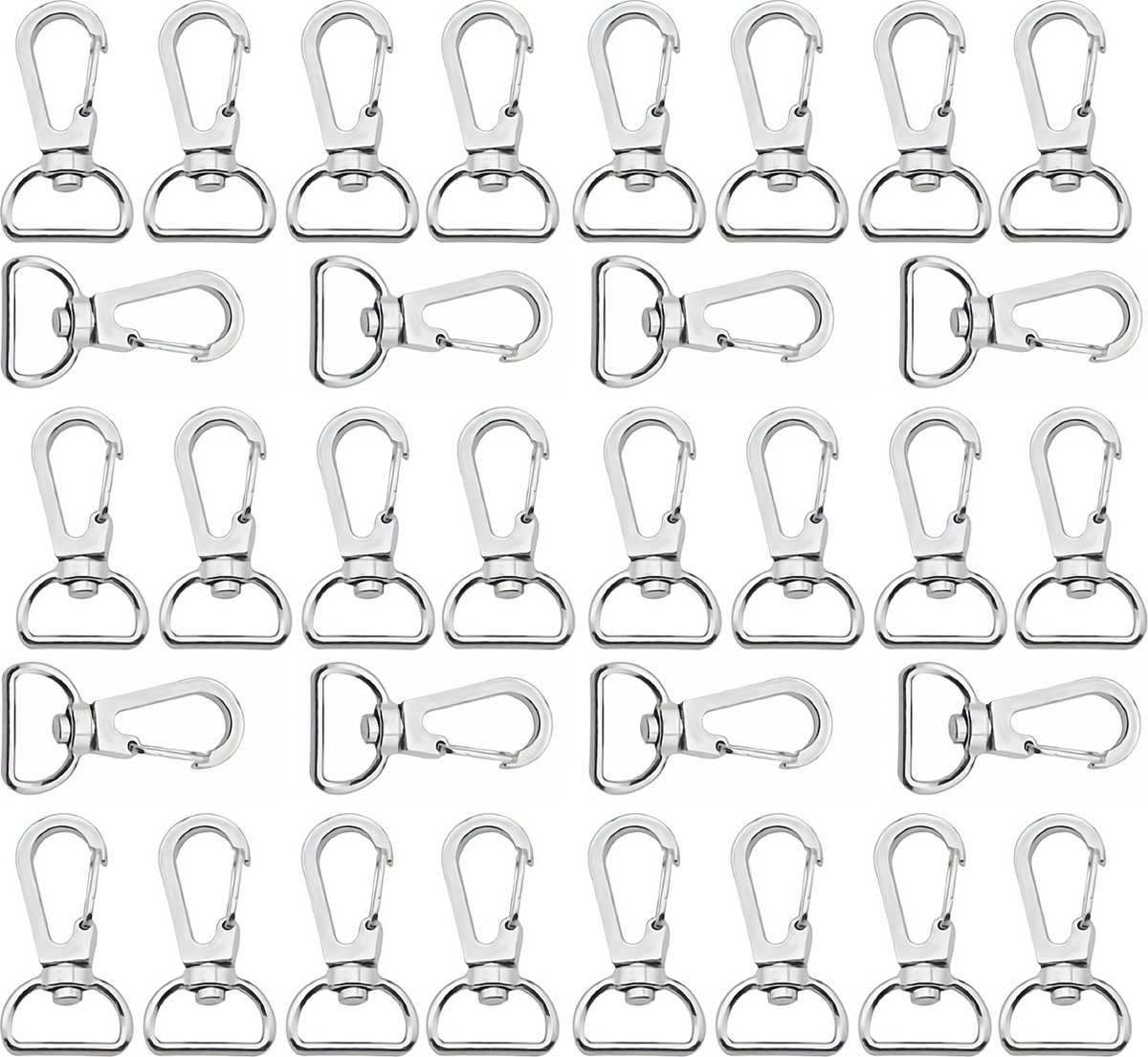 30 Stuks Karabijnhaak Sleutelhangers - Klein Musketonhaak voor DIY - Hobby Mini Karabijnsluiting - Carabiners voor Volwassenen - Sleutel Hanger Karabiners - Karabijn haken - Karabijnsluiting Keychain - Veilig Ophanghaken - Musketon Sluiting