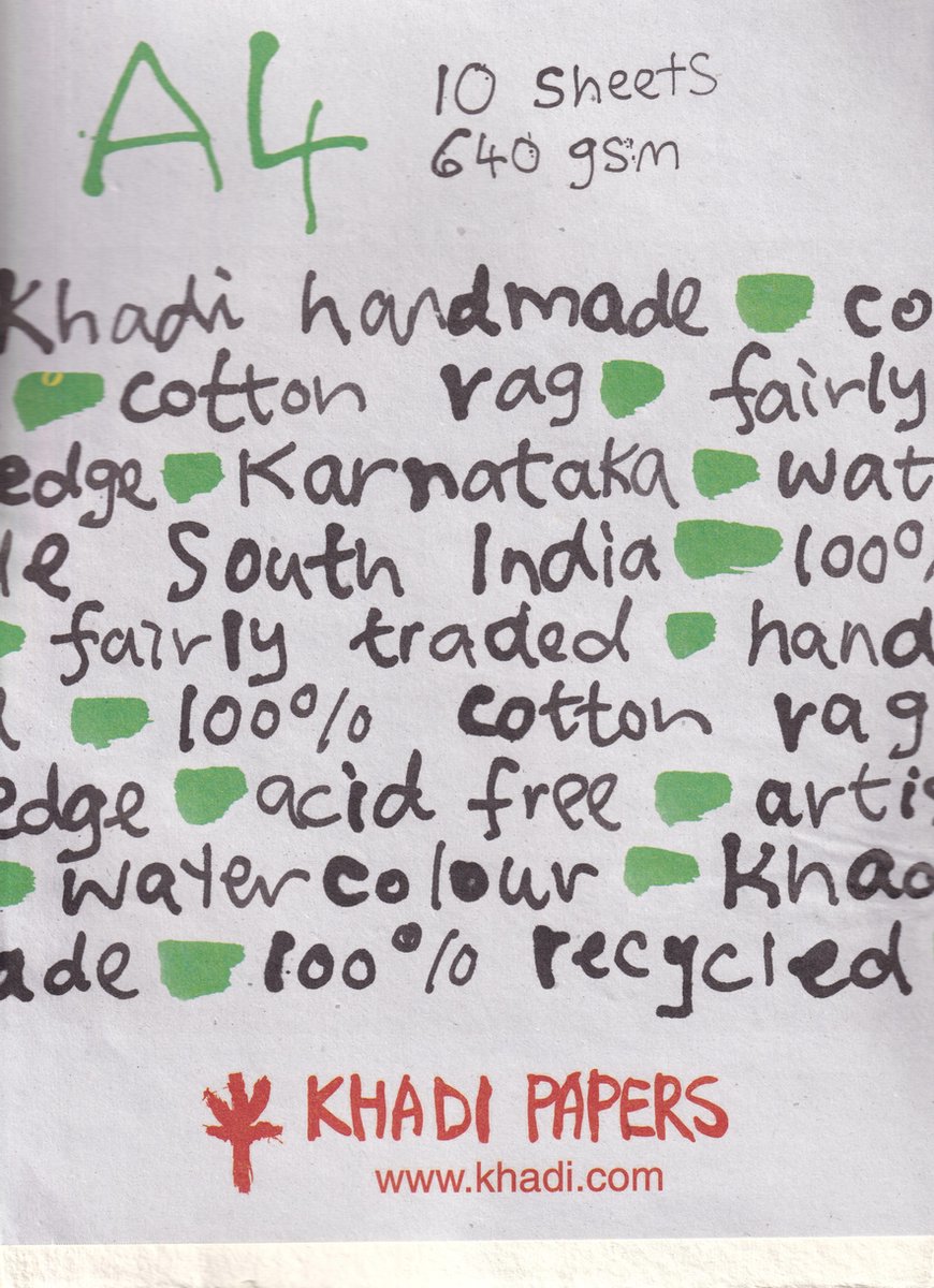 handgeschept papier 21 x 30 cm - 640 grams - 10 vel