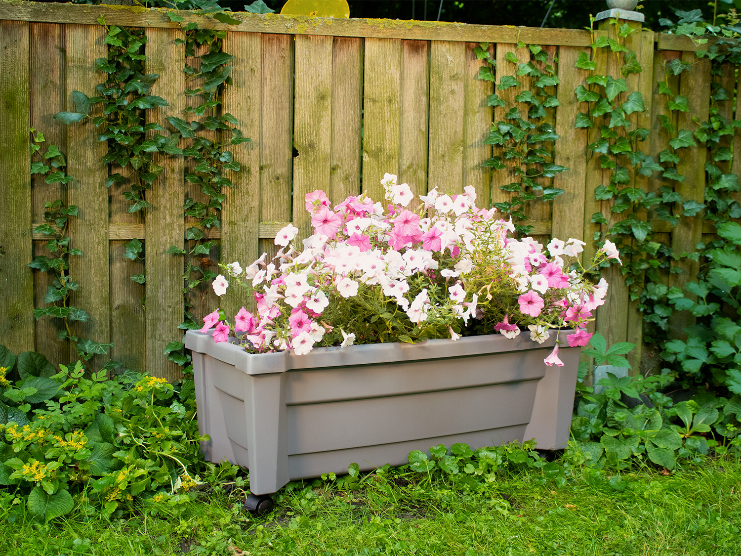 KHW Plantenbak met wielen (Grijs)