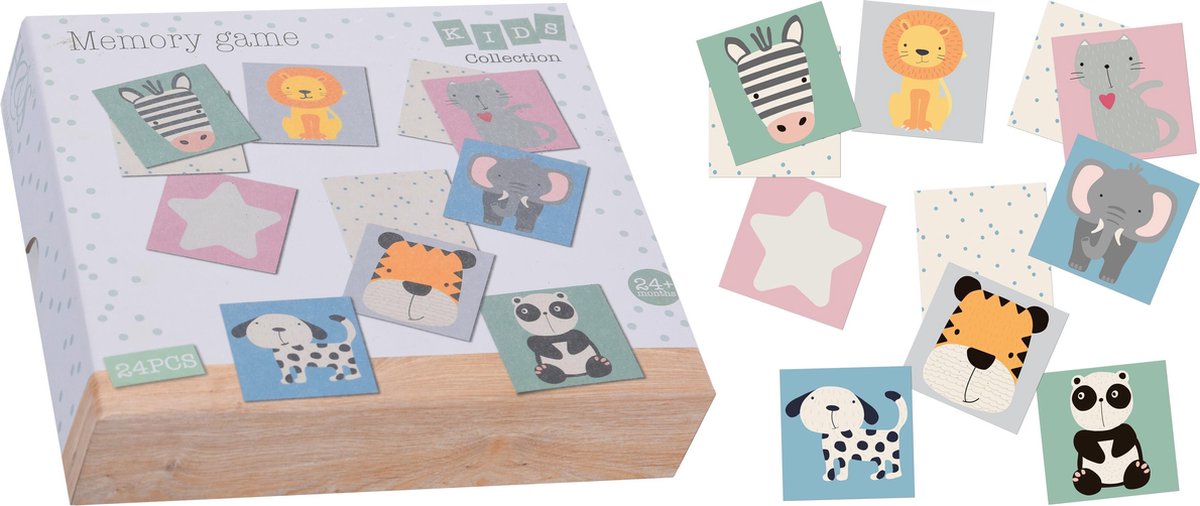 Memory Game - 24 kaarten - kinderen - vanaf 2 jaar - dieren
