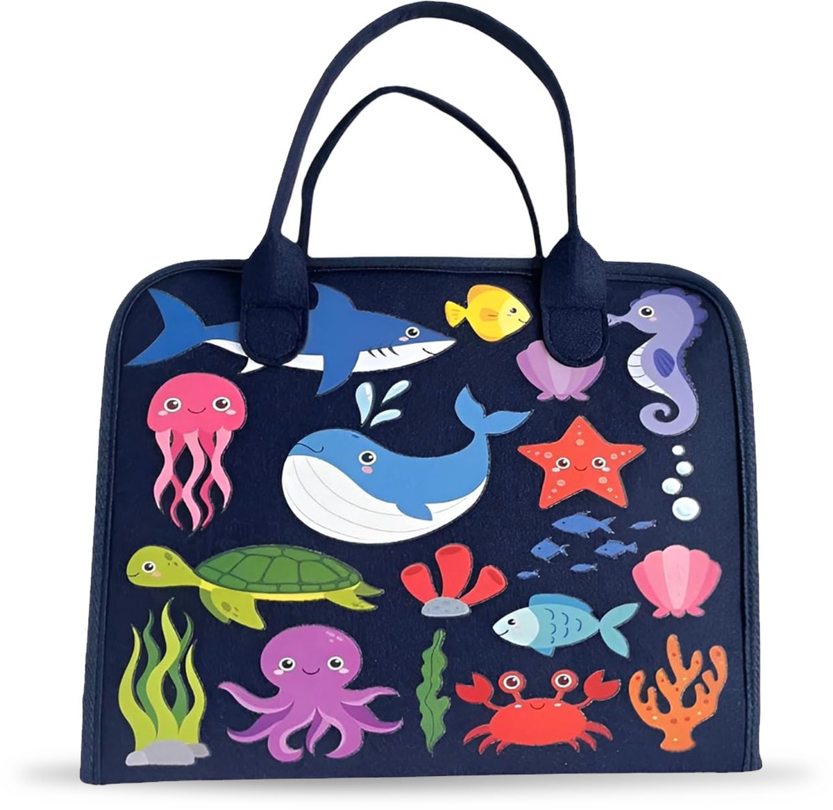 Kiddel Busy Board Oceaan – Montessori Speelbord Tas – Educatief Activiteitenboek Kinderen – Zeedieren & Motoriek – Vanaf 2 jaar