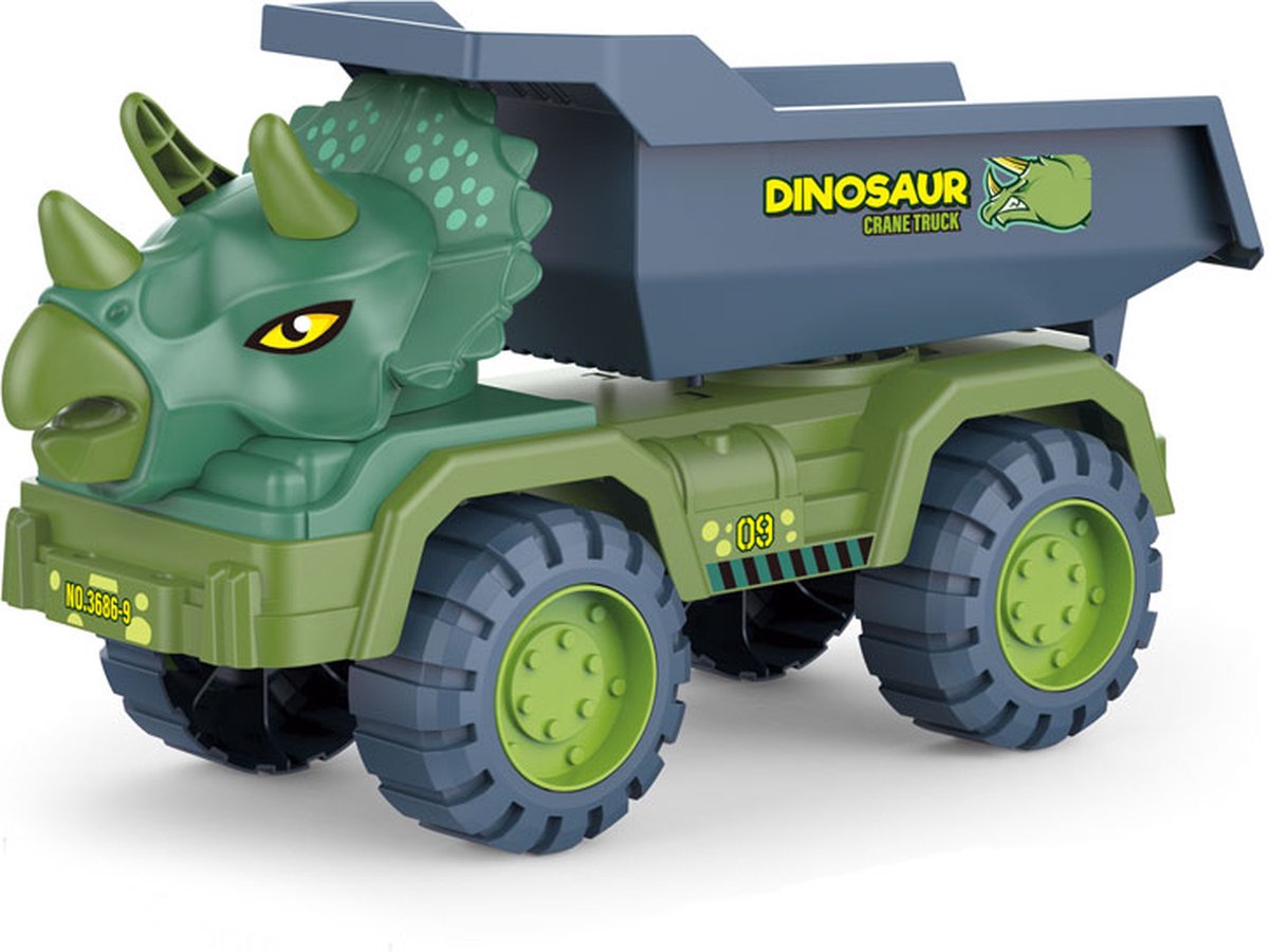 Kiddel XL Dinosaurus auto truck kiepwagen - Dinosaurus vrachtwagen speelgoed kinderen - Kinderspeelgoed dino Zomer buitenspeelgoed 3 jaar 4 jaar cadeau