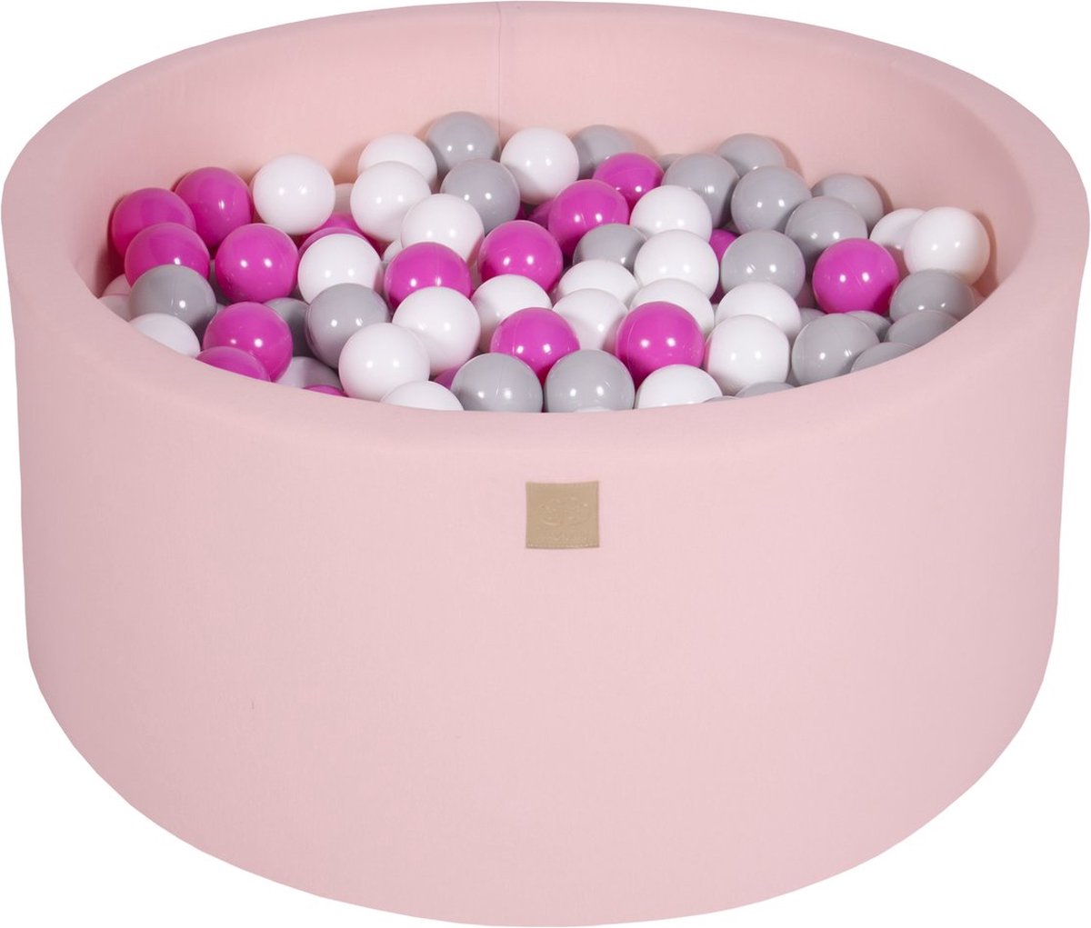 Ballenbak KATOEN Roze - 90x40 incl. 300 bollen - Donkerroze, grijs, wit