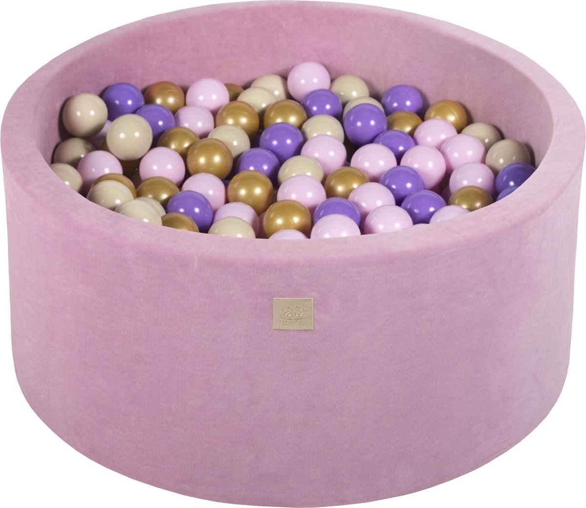 Ballenbak VELVET Donker Roze - 90x40 incl. 300 bollen - Beige, Pastelroze, Goud, Violet